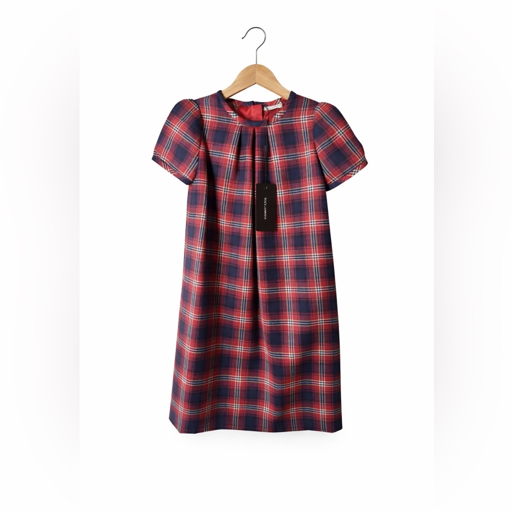 Dolce & Gabbana Kids Plaid Dress NWT Red Blue Pleated Designer Size 7/8 Luxury